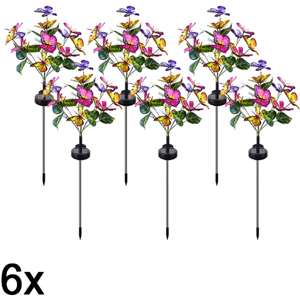 6x Ηλιακά υπαίθρια φώτα πεταλούδας | FLUTIX